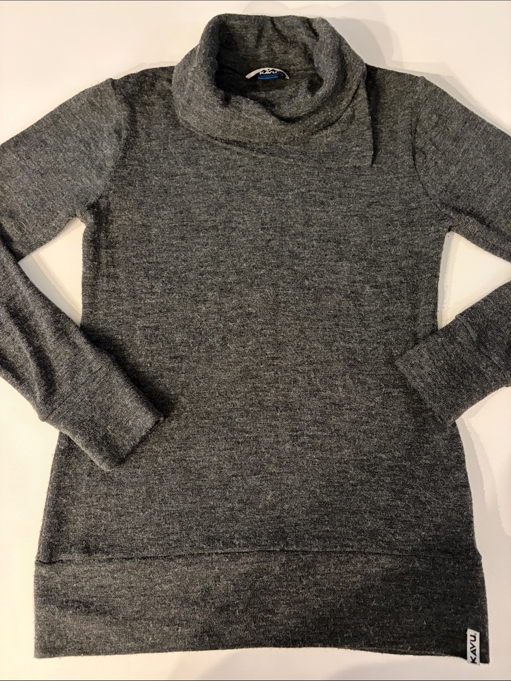 KAVU SWEETIE WOMENS GRAY COWL NECK TUNIC SWEATER SIZE LARGE